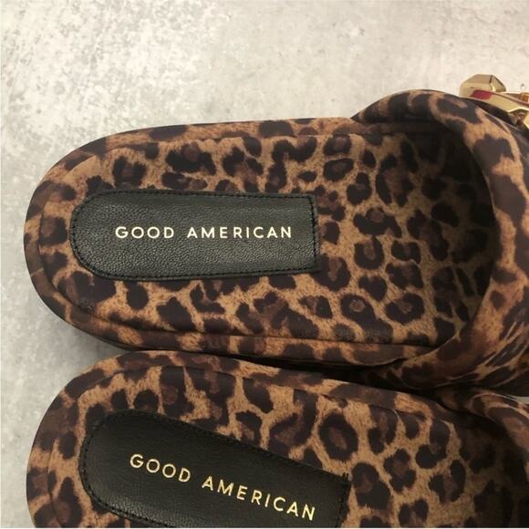 Good American Leopard Chain Platform Slide Sandal NEW - Picture 4 of 9